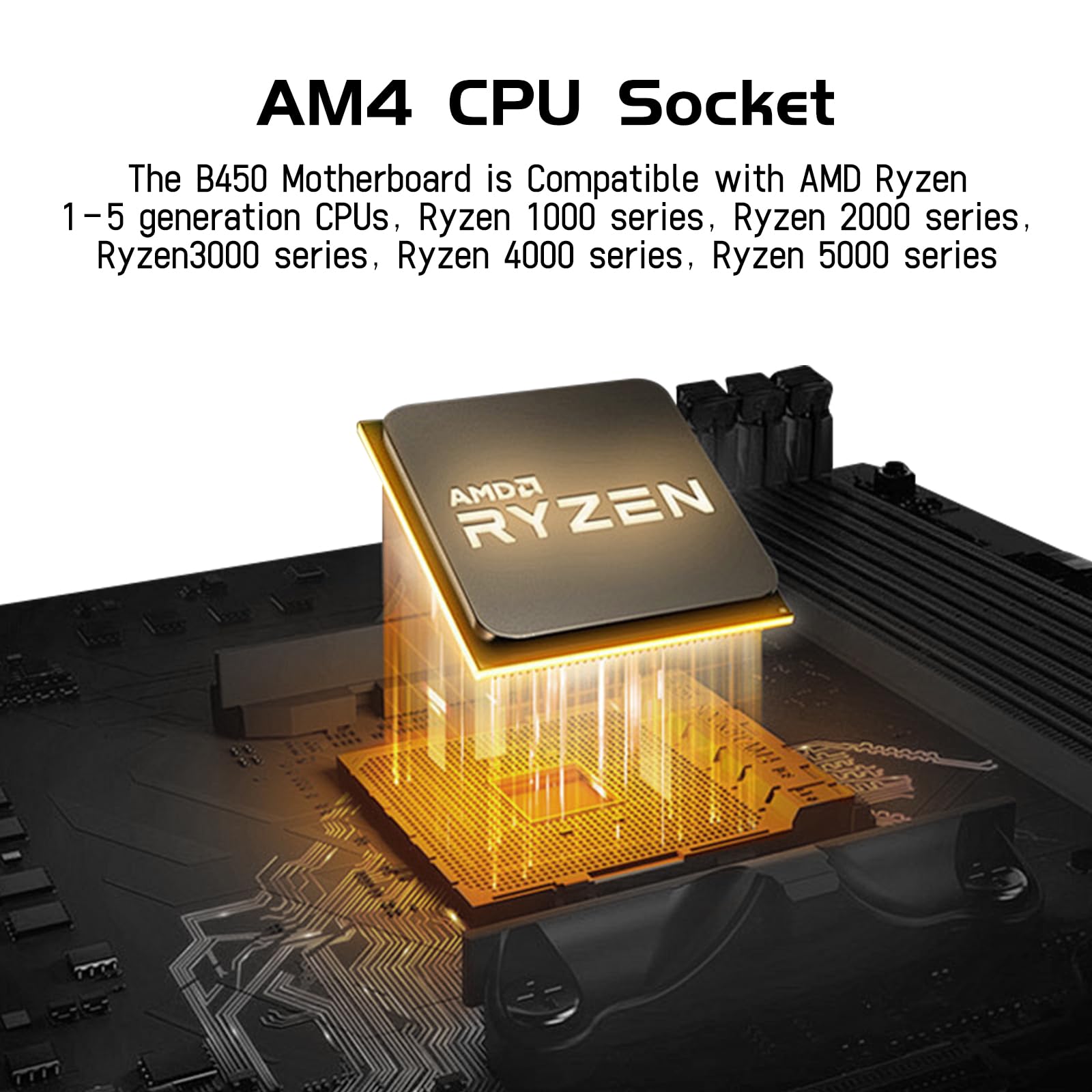 Amazon.com: SHANGZHOAYUAN B450 AM4-K Motherboard AMD Gaming